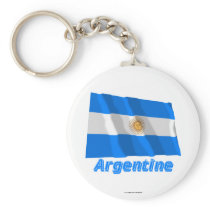 Drapeau Argentine avec le nom en français Keychain