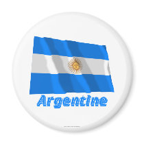 Drapeau Argentine avec le nom en français Fridge Magnet