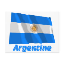Drapeau Argentine avec le nom en français Post Cards