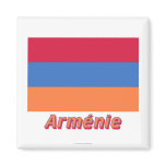 Drapeau Arménie avec le nom en français Fridge Magnets