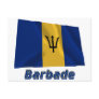 Drapeau Barbade avec le nom en français Postcard