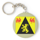 Drapeau  BE Brabant Wallon, Belgium Key Chain