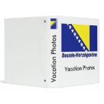 Drapeau Bosnie-Herzégovine avec le nom en français 3 Ring Binder