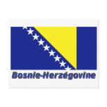 Drapeau Bosnie-Herzégovine avec le nom en français Postcard
