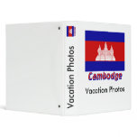 Drapeau Cambodge avec le nom en français Vinyl Binder
