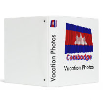 Drapeau Cambodge avec le nom en français Vinyl Binder
