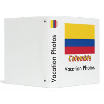 Drapeau Colombie avec le nom en français 3 Ring Binders