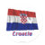 drapeau, avec, nom, croatie, croatia,