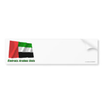 Drapeau Émirats arabes unis avec nom en français Bumper Sticker