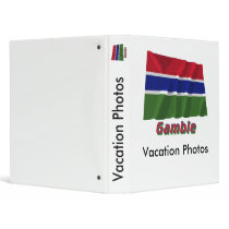 Drapeau Gambie avec le nom en français 3 Ring Binder