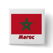 Drapeau Maroc avec le nom en français Pin