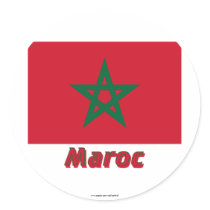 Drapeau Maroc avec le nom en français Stickers