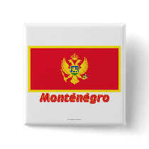 Drapeau Monténégro avec le nom en français Pins