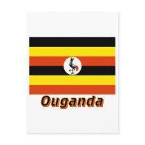 Drapeau Ouganda avec le nom en français Postcards