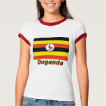 Drapeau Ouganda avec le nom en français t-shirts
