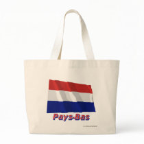 Drapeau Pays-Bas avec le nom en français Canvas Bag