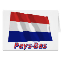 Drapeau Pays-Bas avec le nom en français Greeting Cards