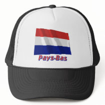 Drapeau Pays-Bas avec le nom en français Hat
