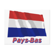 Drapeau Pays-Bas avec le nom en français Postcard