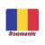 drapeau, avec, nom, roumanie, romania,