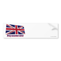 Drapeau Royaume-Uni avec le nom en français Bumper Stickers