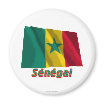 Drapeau Sénégal avec le nom en français Fridge Magnets
