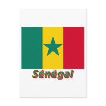 Drapeau Sénégal avec le nom en français Postcards