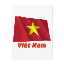 Drapeau Viêt Nam avec le nom en français Postcards