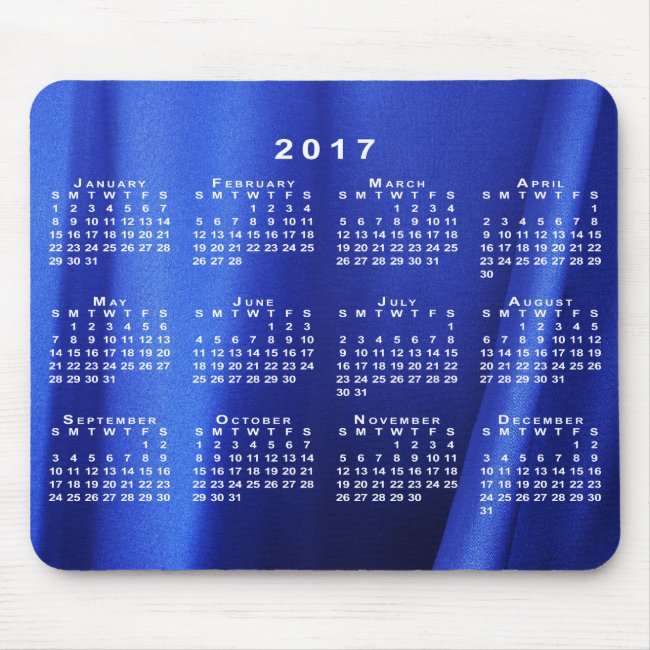 Draped Blue Silk Abstract Photo 2017 Calendar