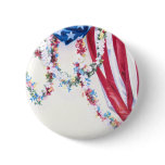 Draped Flag and Flower Garlands Pinback Button
