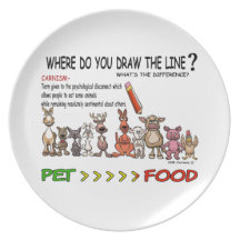 DRAW THE LINE  CARNISM DINNER PLATE