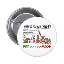 DRAW THE LINE  CARNISM PINBACK BUTTONS