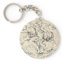 Drawing by Leonardo da Vinci Keychains