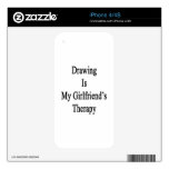 Drawing Is My Girlfriend's Therapy iPhone 4 Decals