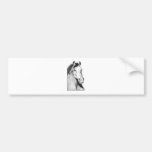 drawing of a horse (black and white) bumper sticker