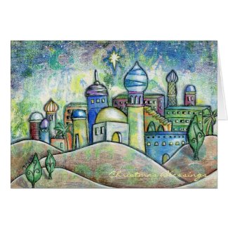 Drawing of Bethlehem Christmas Card
