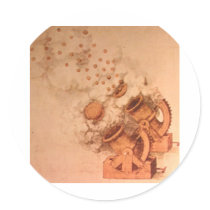 Drawing of Cannons by Leonardo Da VInci Stickers