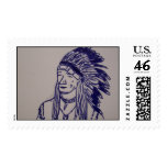 Drawing of Native American chief Stamps