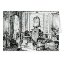 Drawing Room in the Louis Seize Style Greeting Cards