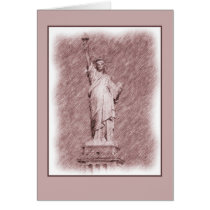 Drawing Statue Of Liberty New York City Greeting Cards