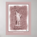 Drawing Statue Of Liberty New York City Posters