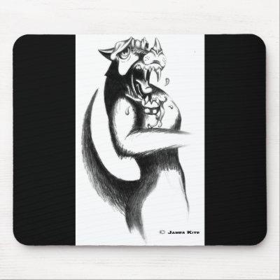 Drawing: Werewolf Mouse Pad by serenitystudios