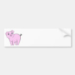 Drawn Cartoon Cute Little Pig Pink, White, Black Bumper Sticker