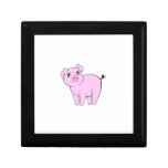 Drawn Cartoon Cute Little Pig Pink, White, Black Jewelry Box