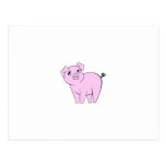 Drawn Cartoon Cute Little Pig Pink, White, Black Post Cards