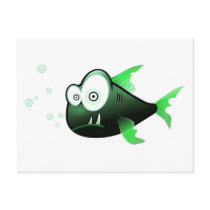Drawn Fish Underwater Friend Comic Colors Post Cards