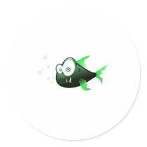 Drawn Fish Underwater Friend Comic Colors Round Sticker