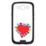Drawn Love Romance Hearts Red Blue Green Pink Galaxy SIII Case