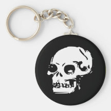 Drawn Skull Keychain