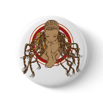 Dreadlock Girl buttons